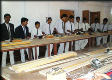 Students working on electronics